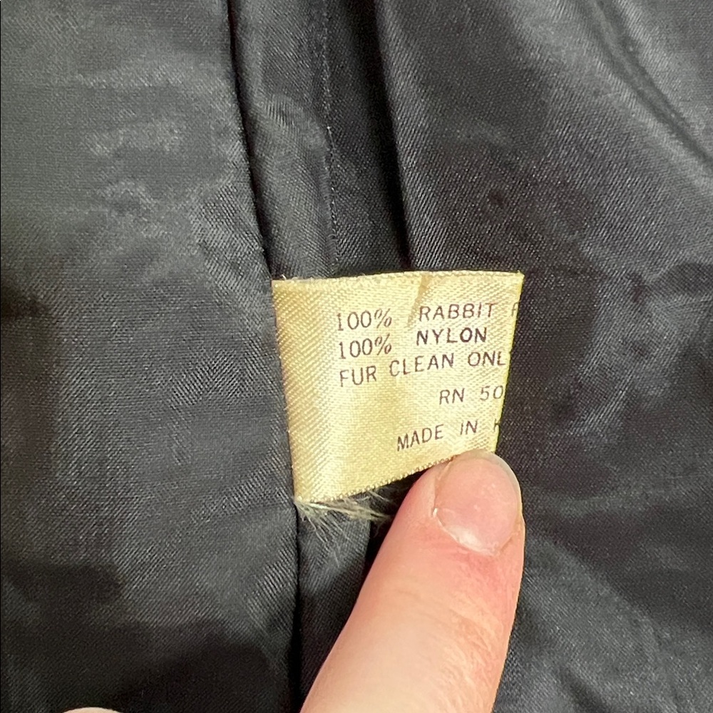 Vintage Black Rabbit Fur jacket - Picture 2 of 4